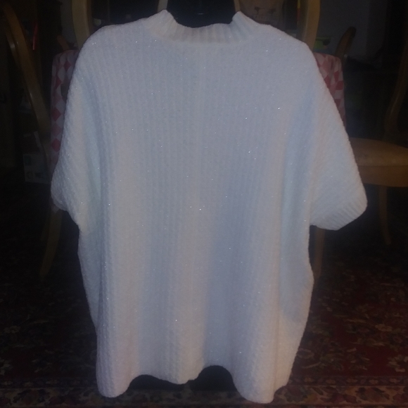 Torrid cream silver lurex plushy cocoon top 00 - Picture 6 of 7